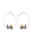 tabby cat and bird small hoops - Nach Bijoux