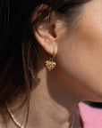 leopard print heart mini hoop - Nach Bijoux
