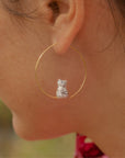 Tabby kitten small hoops - Nach Bijoux