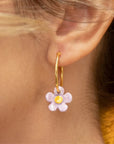 Two-tone floral hoop - Nach Bijoux