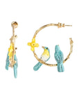 Branch with lovebirds and daffodils - Nach Bijoux