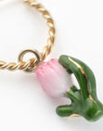 pink tulip mini hoop - Nach Bijoux