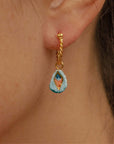 Peacock feather mini hoop - Nach Bijoux