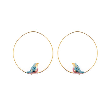 blue bird small hoops - Nach Bijoux