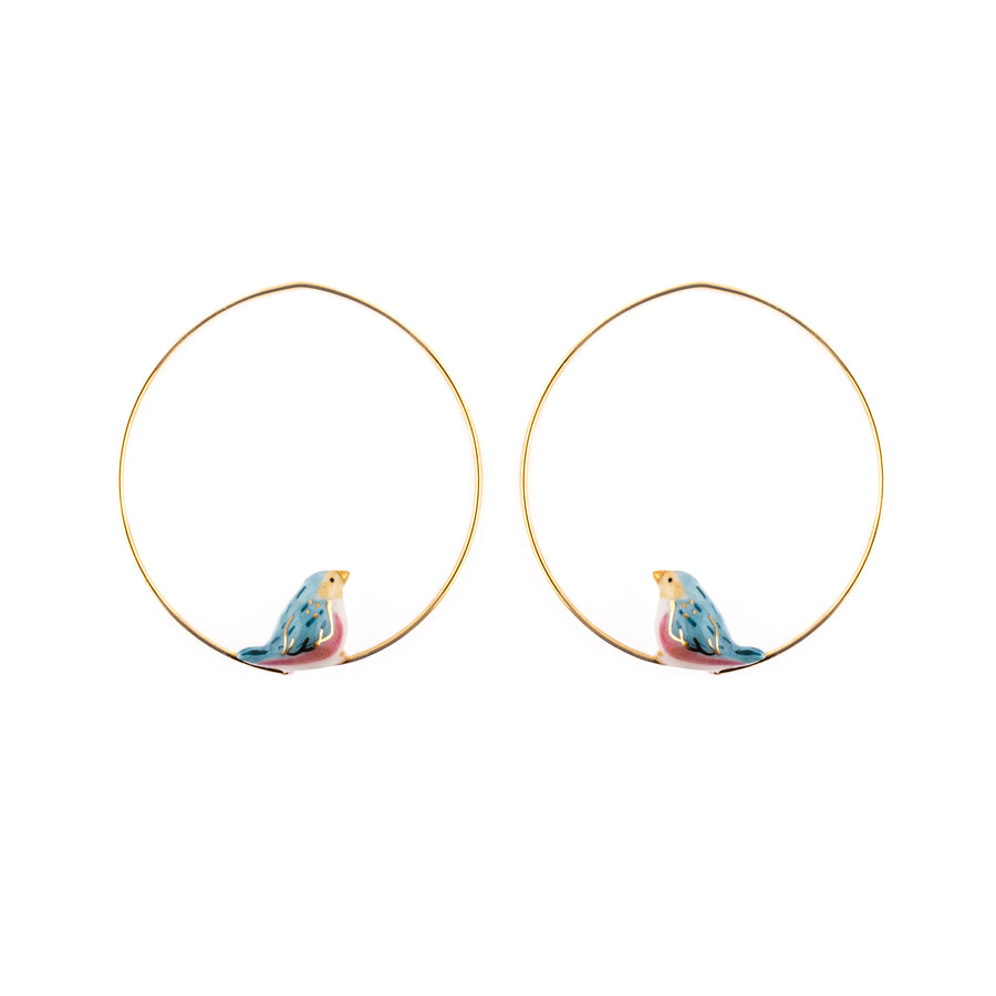 blue bird small hoops - Nach Bijoux