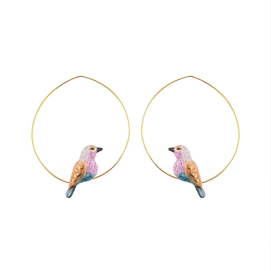 Roller bird small hoops - Nach Bijoux