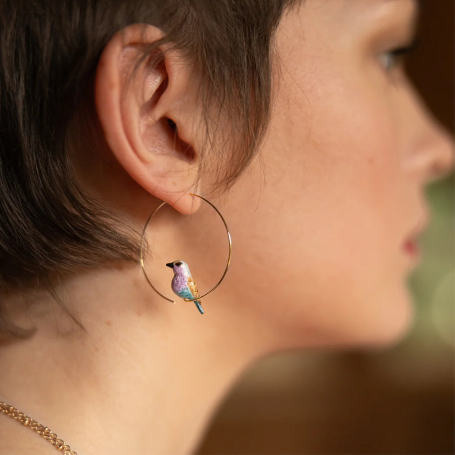 Roller bird small hoops - Nach Bijoux