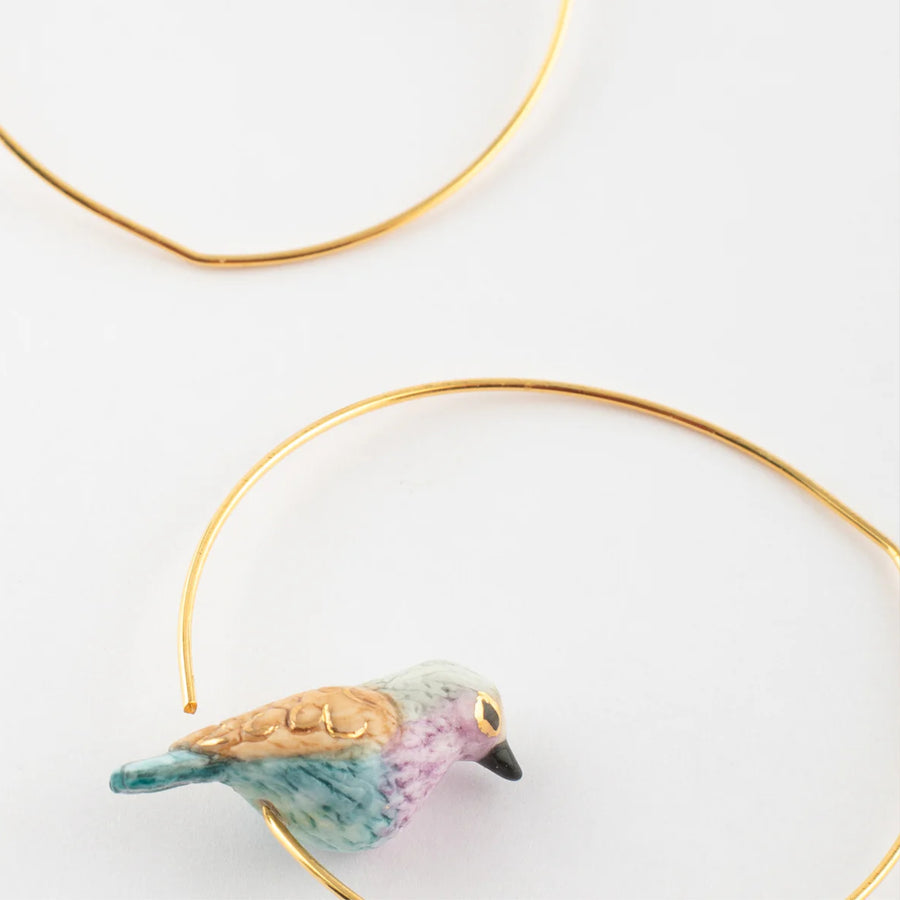 Roller bird small hoops - Nach Bijoux