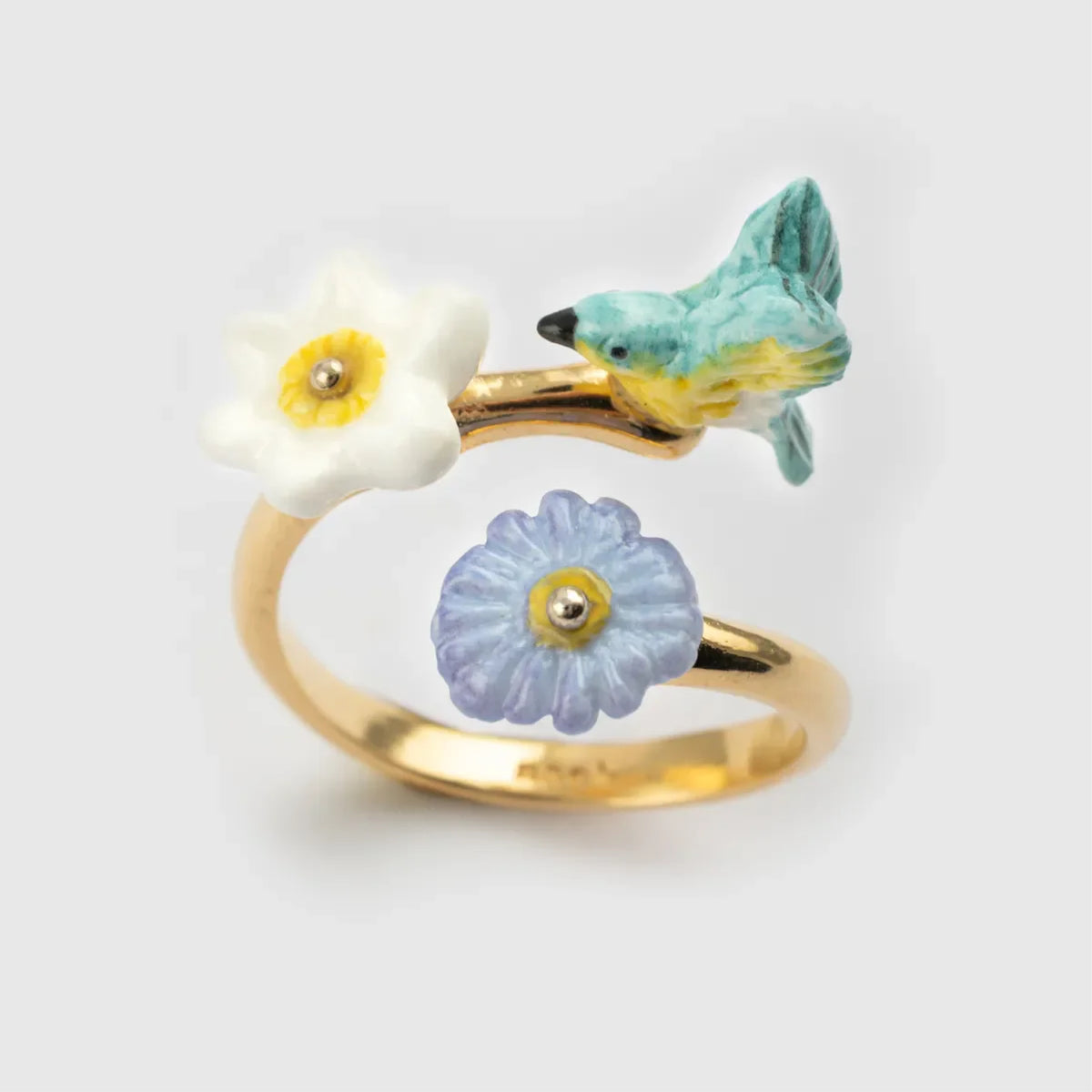 Blue Warbler Bird &amp; Flowers - Nach Bijoux
