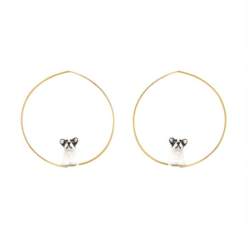 French Bulldog small hoops - Nach Bijoux