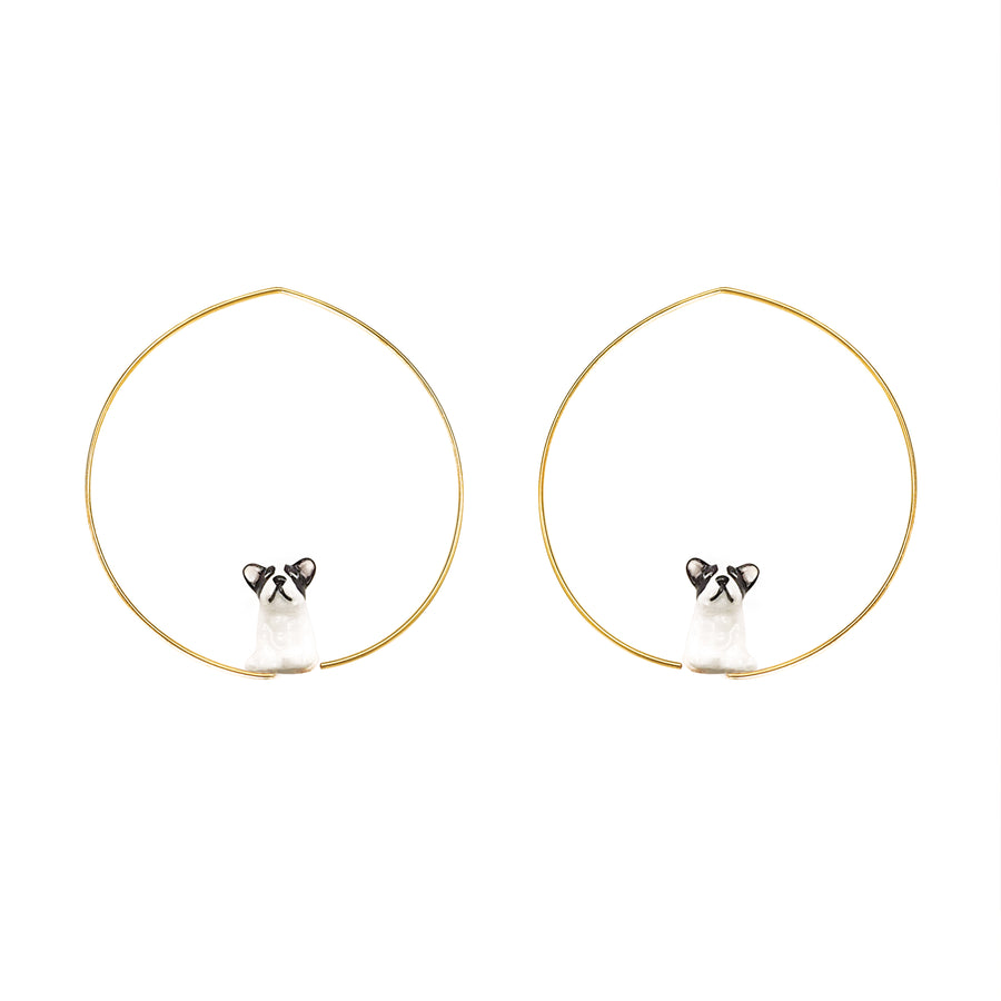 French Bulldog small hoops - Nach Bijoux