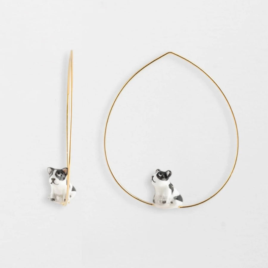 French Bulldog small hoops - Nach Bijoux