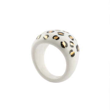 White & Gold Leopard - Nach Bijoux
