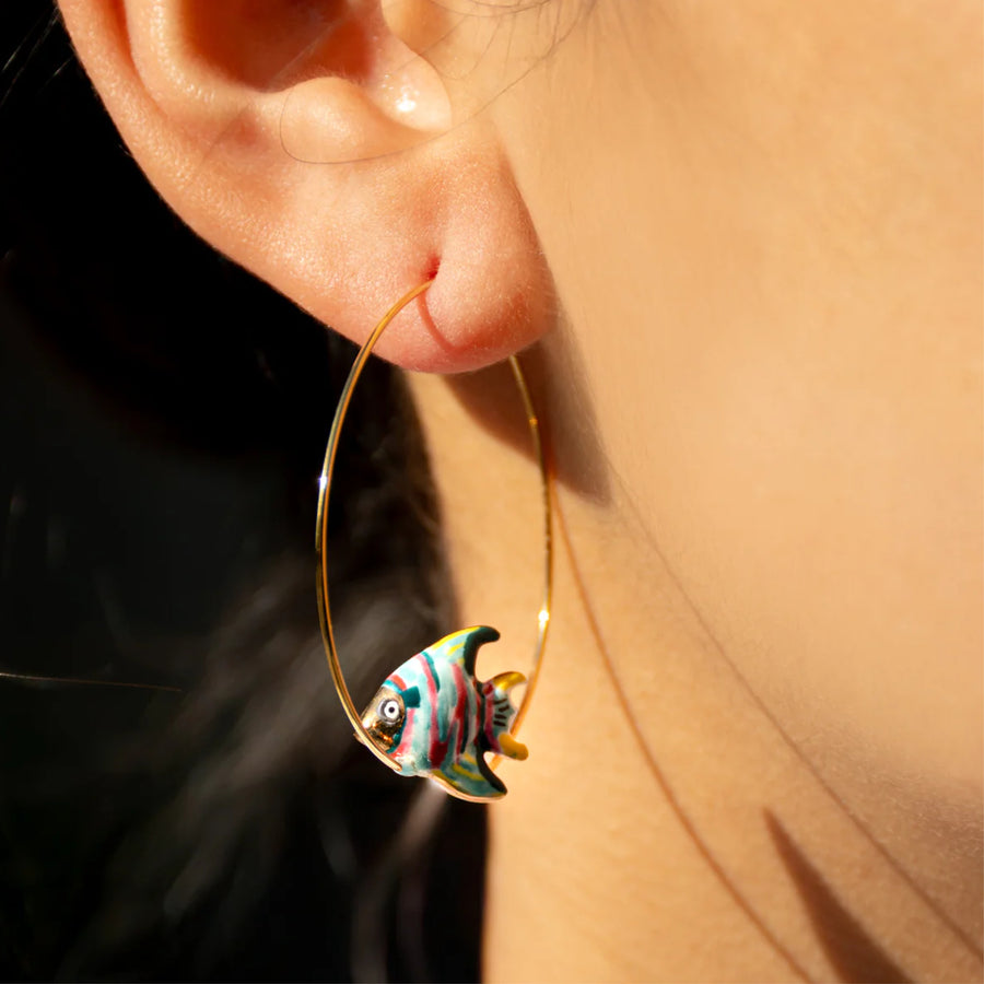rainbow fish small hoops - Nach Bijoux