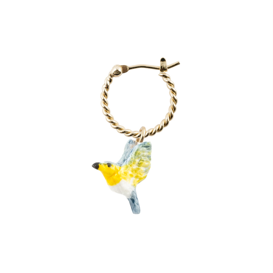 blue warbler mini hoop - Nach Bijoux