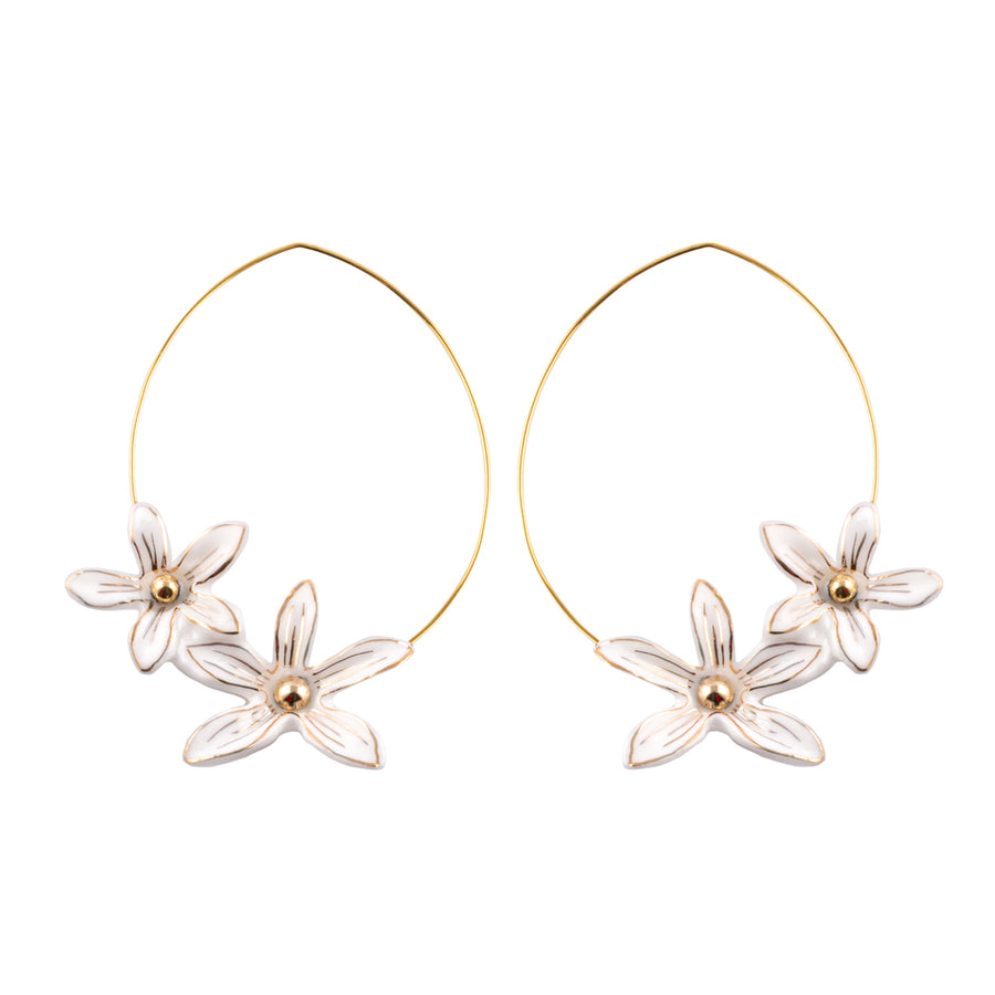 white Erine hoops - Nach Bijoux