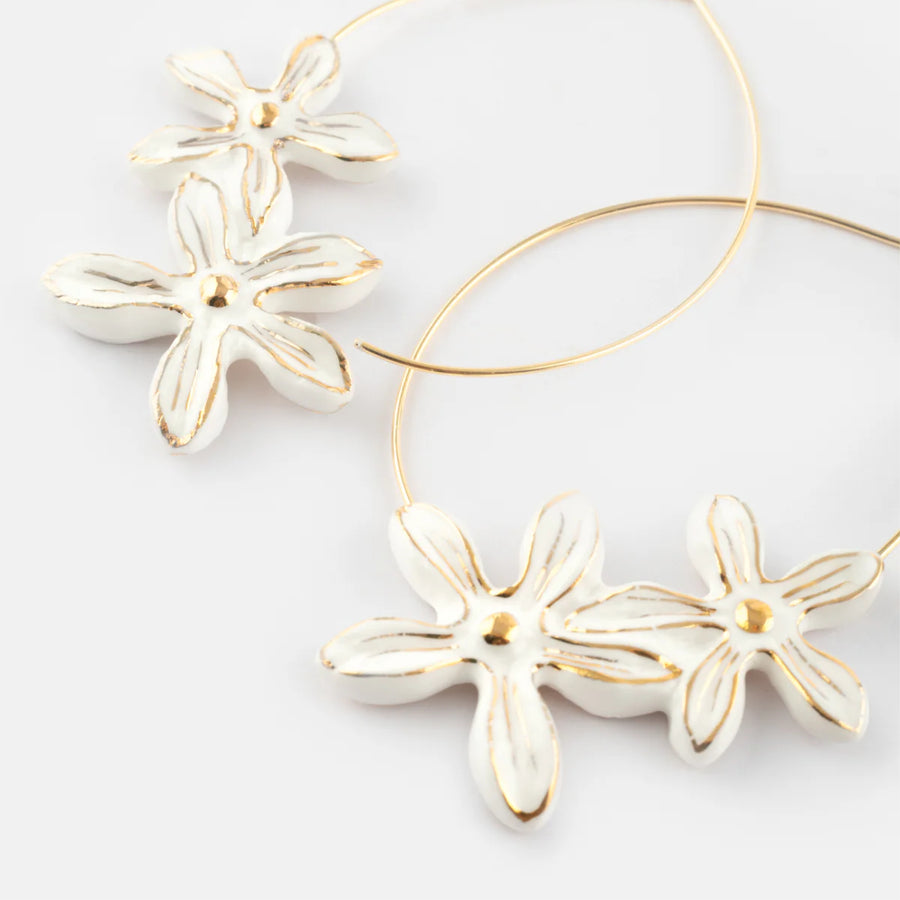 white Erine hoops - Nach Bijoux