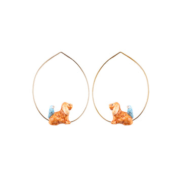 Cocker Spaniel and Bird small hoops - Nach Bijoux