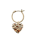 leopard print heart mini hoop - Nach Bijoux
