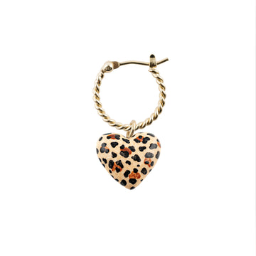 leopard print heart mini hoop - Nach Bijoux