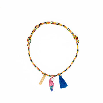 Pink Parrot with pompom multicolour - Nach Bijoux