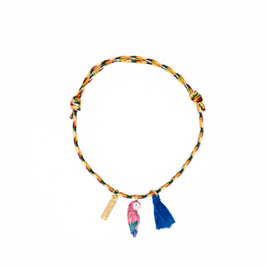 Pink Parrot with pompom multicolour - Nach Bijoux