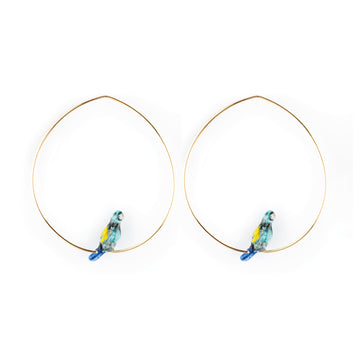 Tangara bird small hoops - Nach Bijoux