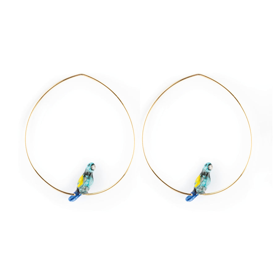 Tangara bird small hoops - Nach Bijoux