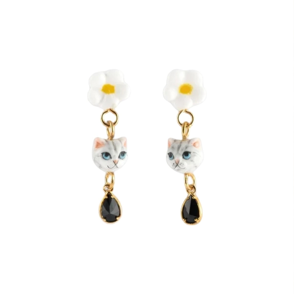 Tabby cat and flower with tassel - Nach Bijoux