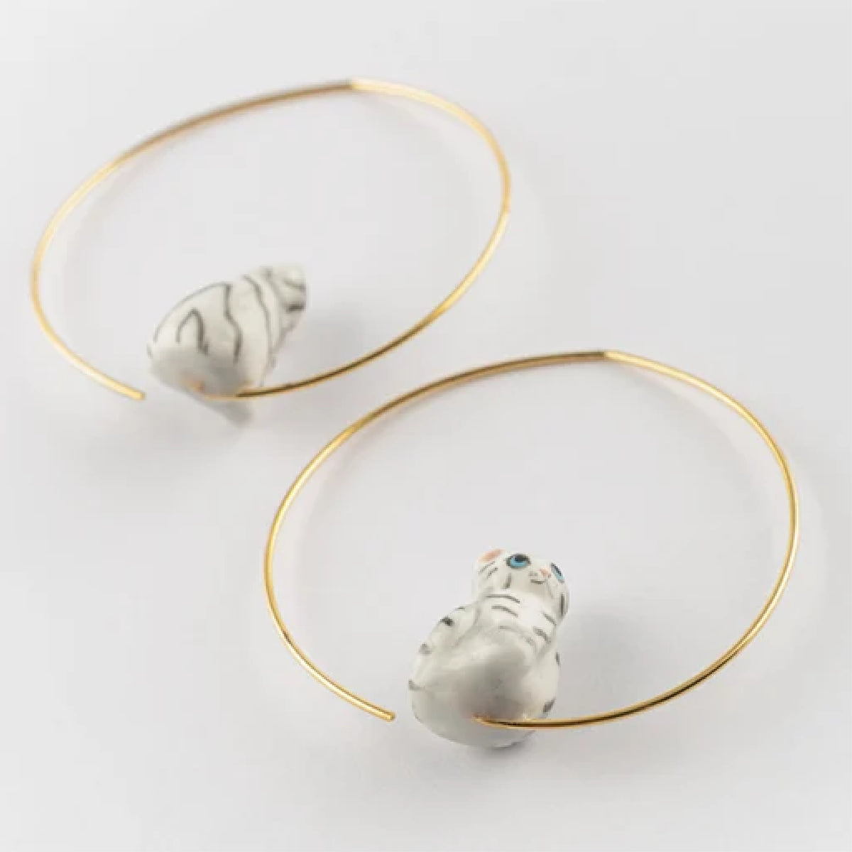 Tabby kitten small hoops - Nach Bijoux