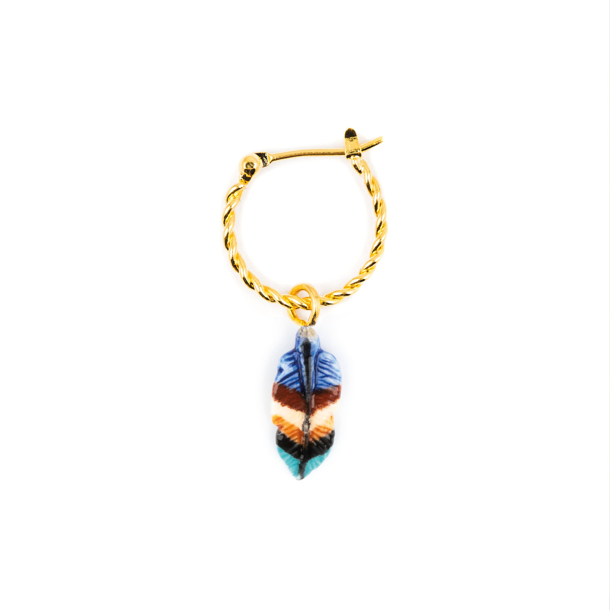 Blue feather mini hoop - Nach Bijoux