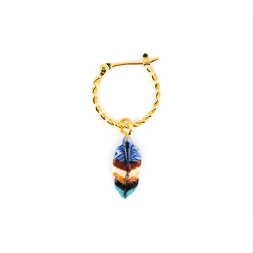 Blue feather mini hoop - Nach Bijoux