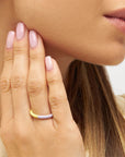 Double Color Ring - Bright Yellow/Lavender