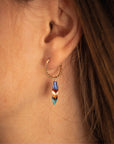 Blue feather mini hoop - Nach Bijoux