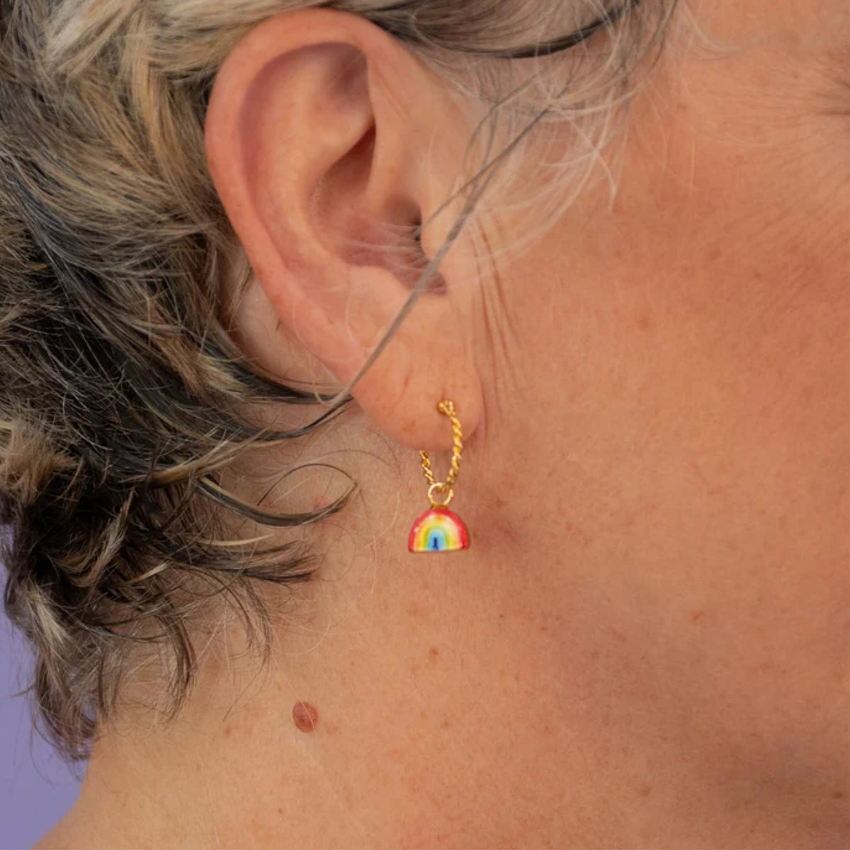 Mini rainbow mini hoop - Nach Bijoux