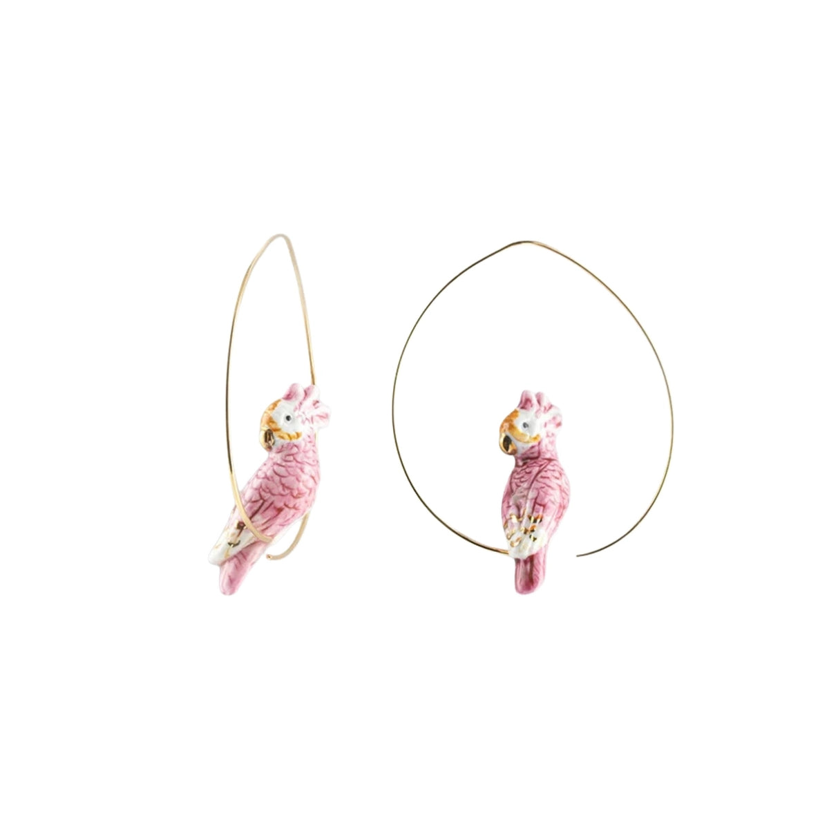 pink cockatoo hoops- Nach Bijoux