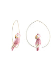 pink cockatoo hoops- Nach Bijoux