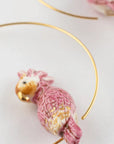 pink cockatoo hoops- Nach Bijoux