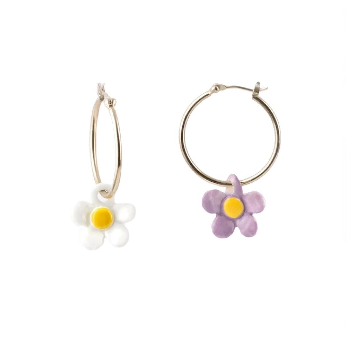 Two-tone floral hoop - Nach Bijoux