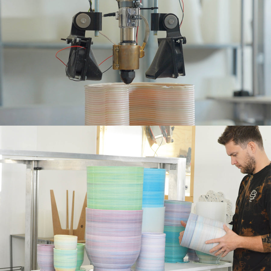 Grár Flora Pot, stór - Plastplan