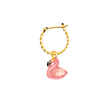 Flamingo mini hoop - Nach Bijoux