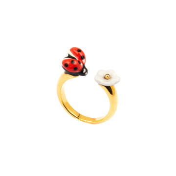 Ladybug & white flower FaceToFace - Nach Bijoux