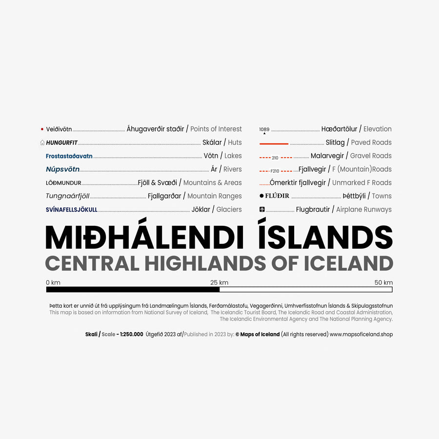 Miðhálendi Íslands - Maps of Iceland