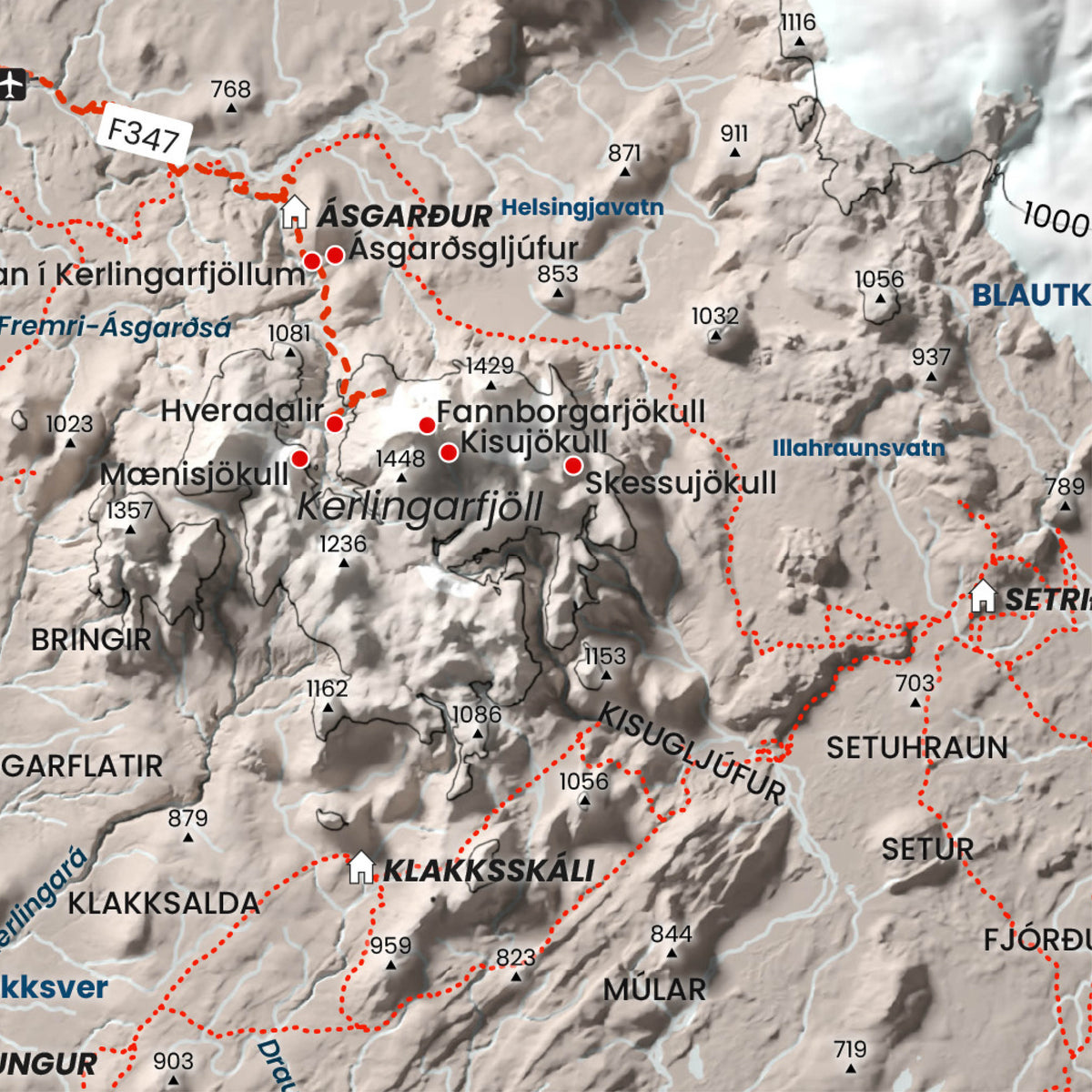 Miðhálendi Íslands - Maps of Iceland