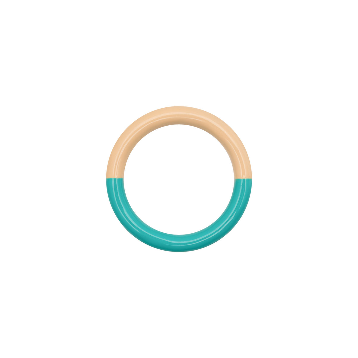 Double Color Ring - Petrol/Buttercream