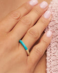 Double Color Ring - Petrol/Buttercream