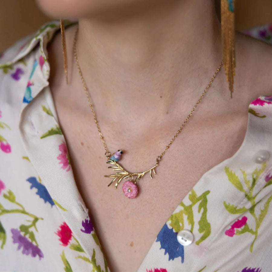 Branch, Roller bird and thistle - Nach Bijoux