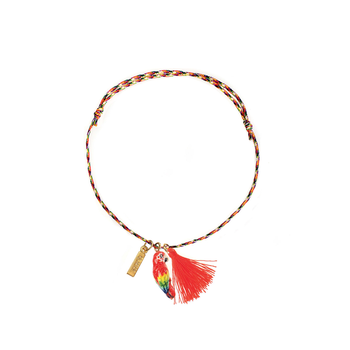 Red parrot with pompom Multicolor - Nach Bijoux