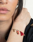 Red parrot with pompom Multicolor - Nach Bijoux