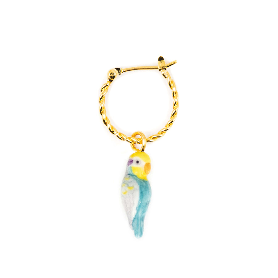 Blue parakeet mini hoop - Nach Bijoux